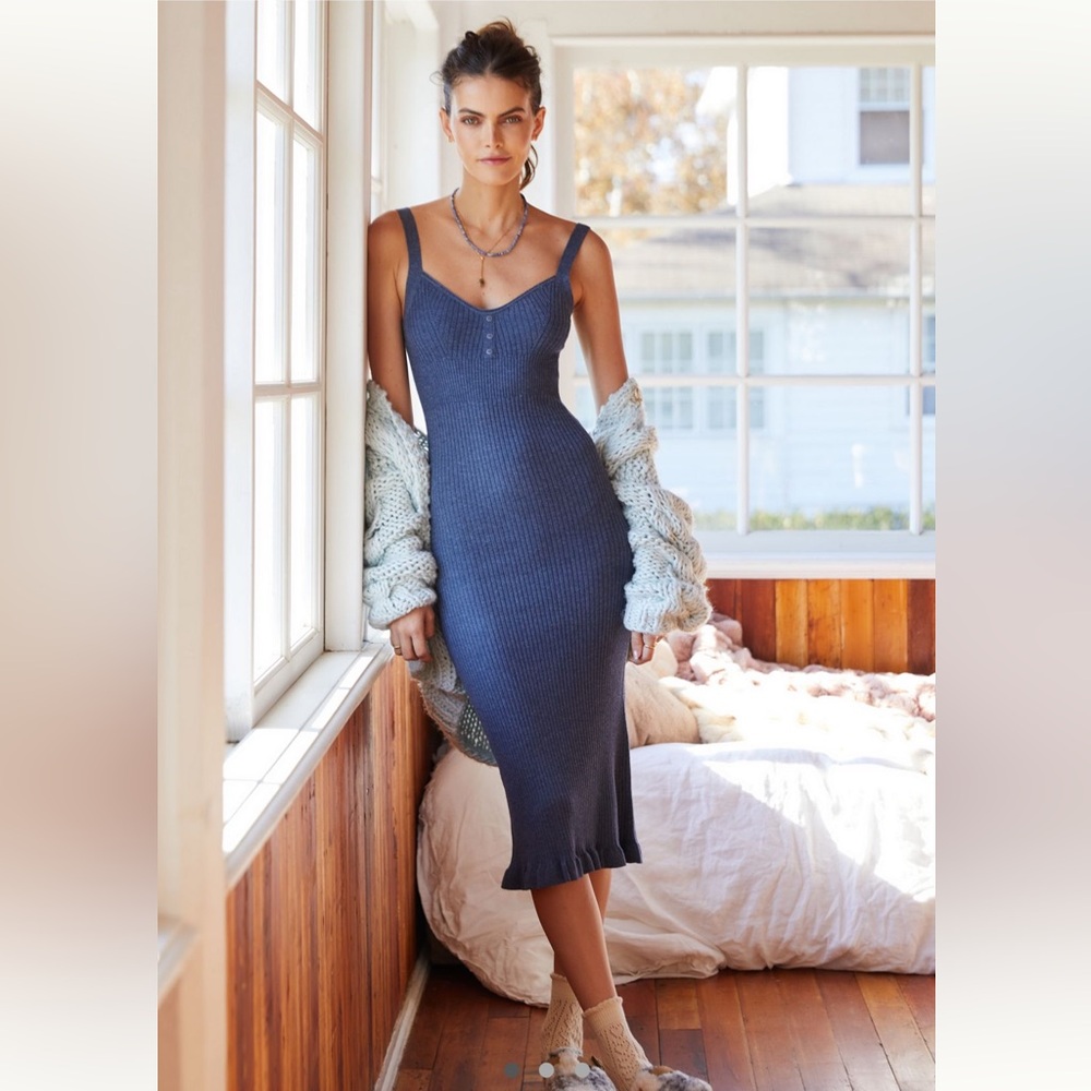 Anthropologie Blue Midi Dress